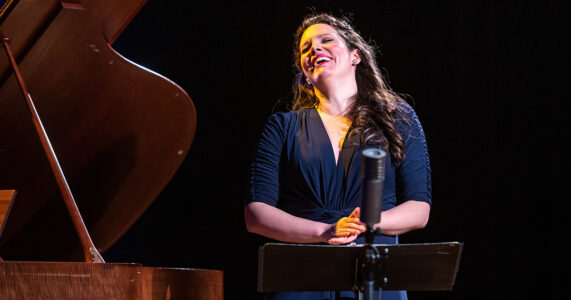Photo of Mireille Asselin by Dahlia Katz Mireille Asselin laughing